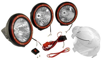 Rugged Ridge Three Black HID Off-Road Fog Lamps Kit