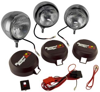 Rugged Ridge Three Stainless Steel HID 6" Off-Road Fog Lamps Kit