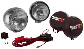Rugged Ridge Two Stainless Steel HID 6" Off-Road Fog Lamps Kit