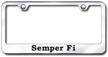 Semper Fi Laser Etched Stainless Steel License Plate Frame