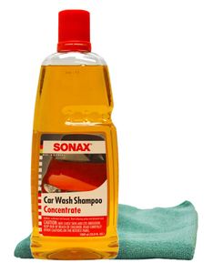 Sonax Car Wash Shampoo Concentrate (33.8 oz) & Microfiber Cloth Kit