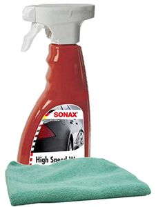 Sonax High Speed Spray Wax (16.9 oz) & Microfiber Cloth Kit