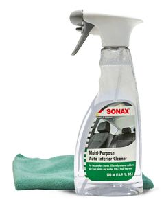 Sonax Multi-Purpose Auto Interior Cleaner (16.9 oz), Microfiber Cloth Kit