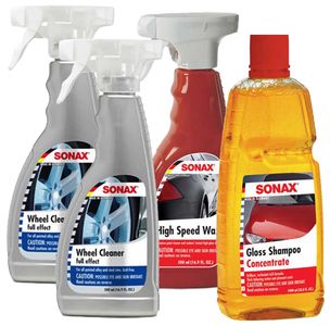 Sonax Wheel Cleaner, Car Wash & Wax Kit