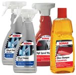 Sonax Wheel Cleaner, Car Wash & Wax Kit