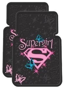 Supergirl & Butterflies Rubber Floor Mats (Pair)