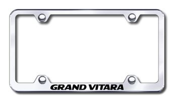 Suzuki Grand Vitara Laser Etched Stainless Steel Wide License Plate Frame
