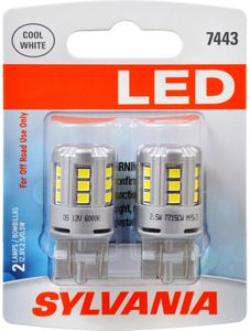 Sylvania 7443 LED T20 Cool White Miniature Bulbs (Pair)