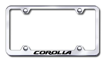 Toyota Corolla Laser Etched Stainless Steel Wide License Plate Frame