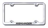 Toyota Highlander Laser Etched Stainless Steel Wide License Plate Frame