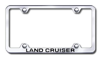 Toyota Land Cruiser Logo Laser Etched Stainless Steel Wide License Plate Frame