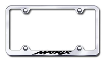 Toyota Matrix Laser Etched Stainless Steel Wide License Plate Frame
