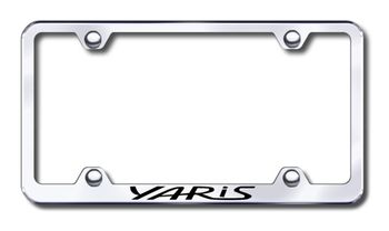 Toyota Yaris Laser Etched Stainless Steel Wide License Plate Frame