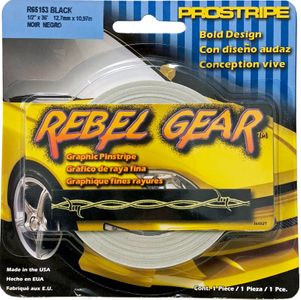 Trimbrite Rebel Gear Black Barbwire Pinstripe (1/2" x 36ft)