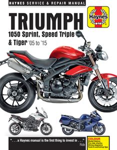 Triumph 1050 Sprint, Speed Triple & Tiger Haynes Repair Manual (2005-2015)