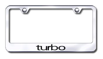 Turbo Logo Laser Etched Stainless Steel License Plate Frame