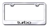 Turbo Logo Laser Etched Stainless Steel License Plate Frame