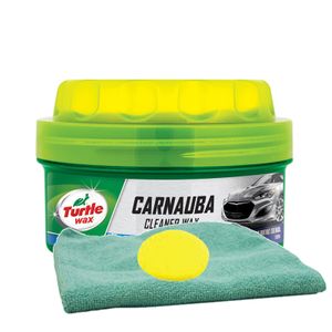 Turtle Wax Carnauba Paste Wax (14 oz.), Microfiber Cloth & Foam Pad Kit