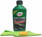 Turtle Wax Clean Cut Rubbing Compound (18 oz), Microfiber Cloth & Foam Pad Kit