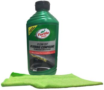 Turtle Wax Clean Cut Rubbing Compound (18 oz) & Microfiber Cloth Kit