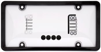 Ultimate Tuf Black/Clear License Plate Frame & Bubble Shield Combo Kit