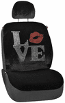 Black Accented Love Universal Low Back Seat Cover