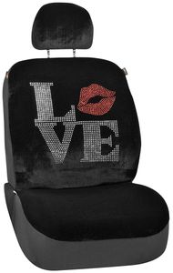 Black Accented Love Universal Low Back Seat Cover