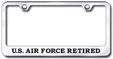 US Air Force Retired Laser Etched Stainless Steel License Plate Frame