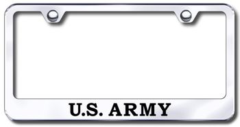 US Army Laser Etched Stainless Steel License Plate Frame