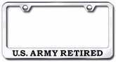 US Army Retired Laser Etched Stainless Steel License Plate Frame