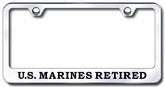 US Marine Corp Retired Laser Etched Stainless Steel License Plate Frame