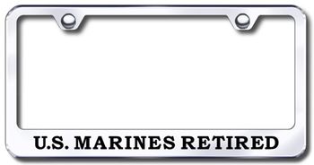 US Marine Corp Retired Laser Etched Stainless Steel License Plate Frame