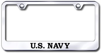 US Navy Laser Etched Stainless Steel License Plate Frame