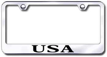 USA Laser Etched Stainless Steel License Plate Frame