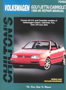 Volkswagen Cabriolet/Fox/Golf/Jetta (1990-98) Chilton Manual