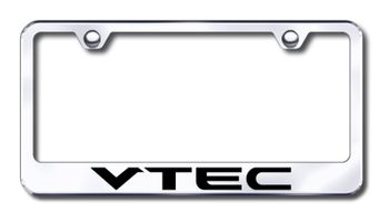 VTEC logo Laser Etched Stainless Steel License Plate Frame
