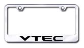 VTEC logo Laser Etched Stainless Steel License Plate Frame