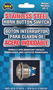 Wolo 12 Volt Stainless Steel Horn Switch