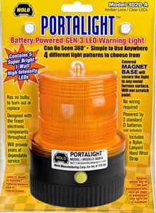 Wolo Battery Powered LED Warning Light Magnet Mount