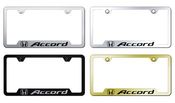 Honda Accord Laser Etched Stainless Steel Cut-Out License Frame