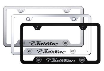 Cadillac Laser Etched Stainless Steel Cut-Out Frame