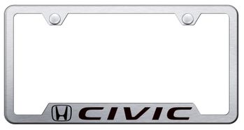 Civic Laser Etched Stainless Steel Cut-Out Frame