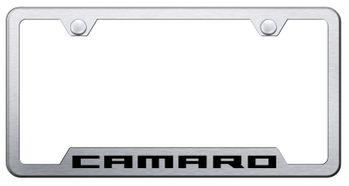 Camaro Laser Etched Brushed Stainless Steel Cut-Out Frame