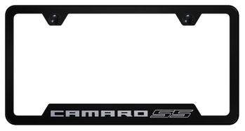 Camaro SS Laser Etched Black Stainless Steel Cut-Out Frame