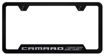 Camaro SS Laser Etched Black Stainless Steel Cut-Out Frame