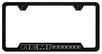 Hemi Powered Laser Etched Black Stainless Steel Cut-Out Frame