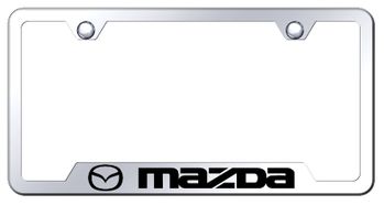 Mazda Laser Etched Mirrored Stainless Stain Cut-Out Frame