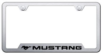 Mustang Laser Etched Brushed Stainless Steel Cut-Out Frame