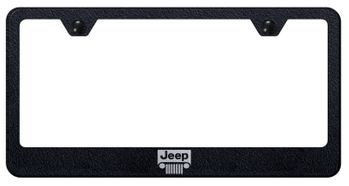 Jeep Grill Laser Etched Textured Black Stainless Steel Frame