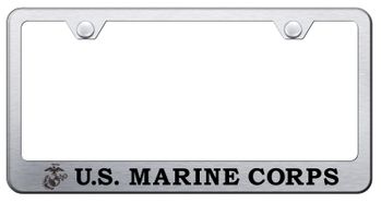U.S.M.C. Laser Etched Stainless Steel License Plate Frame